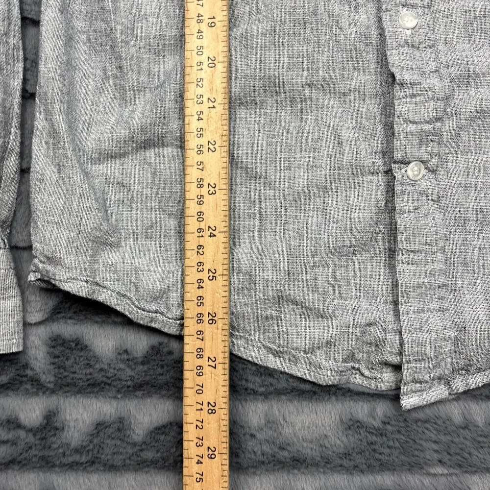 Banana Republic Mens Untucked Fit Oxford Shirt Gray Long Sleeve M 583639-00